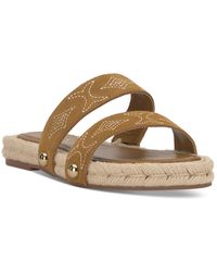 Jessica Simpson - Jasdin Stitched-trim Flat Sandals - Lyst