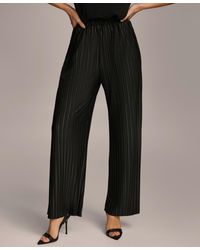 Donna Karan - Pull-on Pleated Wide Leg Pants - Lyst