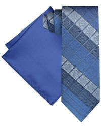 Steve Harvey - Ornate Block Tie & Solid Pocket Square Set - Lyst
