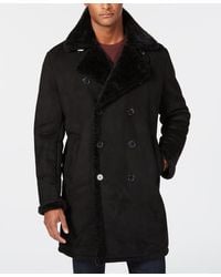 Guess - Faux-shearling Overcoat - Lyst