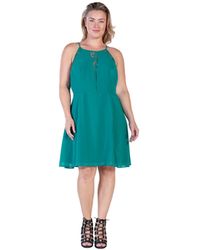 Standards & Practices - Plus Size Lace Trim Sleeveless Midi Dress - Lyst