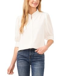 Cece - 3/4-sleeve Collared Button Down Top - Lyst