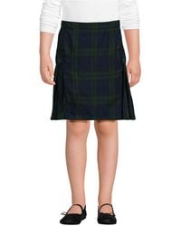 Lands' End - School Uniform Girls Child Side Pleat Plaid Skort Above The Knee - Lyst