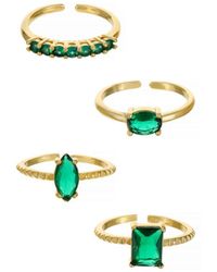 Ettika - 18k Gold-plated 4-pc. Set Color Cubic Zirconia Rings - Lyst