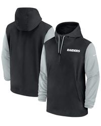 Nike - Black/silver Las Vegas Raiders 2024/25 Sideline Pre-game Player 1/2-zip Hoodie Jacket - Lyst