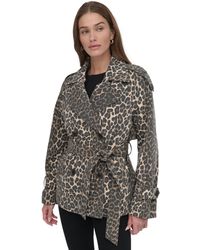 DKNY - Short Belted Double-breasted Trench Coat - Lyst