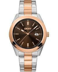 DKNY - Quartz Everyday Water-resistant Two-tone Stainless Steel Bracelet Watch - Lyst