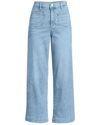 Lands' End - Denim High Rise Patch Pocket Crop Jeans - Lyst