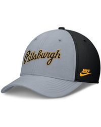 Nike - Gray/black Pittsburgh Pirates Rise Swoosh Performance Flex Hat - Lyst