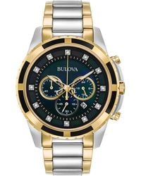 Bulova - Chronograph Diamond Accent Two-tone Stainless Steel Bracelet Watch 44mm 98d132 - Lyst