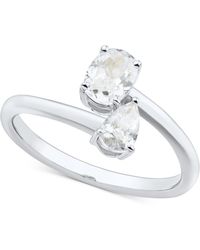 Macy's - Diamond Pear & Oval Bypass Engagement Ring (3/4 Ct. T.w. - Lyst