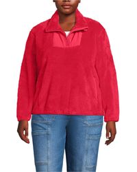 Lands' End - Plus Size Half Zip Cozy High Pile Fleece Pullover - Lyst