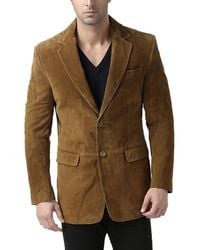 BGSD - Men Cliff Classic Two-button Suede Leather Blazer - Lyst