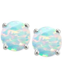 Giani Bernini Cubic Zirconia Iridescent Stone Stud Earrings In Sterling Silver, Only At Macy's - Blue