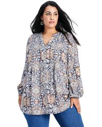 Avenue - Plus Size Celia Pintuck Blouse - Lyst