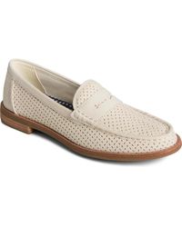 Sperry Top-Sider - Seaport Penny Leather Ivory Loafers - Lyst