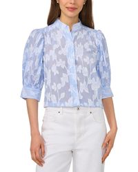 Cece - Open Collar Striped Top - Lyst