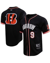 Pro Standard - Joe Burrow Cincinnati Bengals Mesh Baseball Button-up T-shirt - Lyst