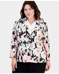 Kasper - Plus Size Printed Two-button Blazer - Lyst