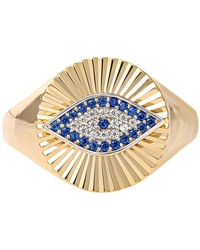 Giani Bernini Cubic Zirconia Evil Eye Ring In 18k Gold-plated Sterling Silver, Created For Macy's - Metallic