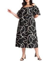 Eloquii - Plus Size Embroidered Midi Dress - Lyst