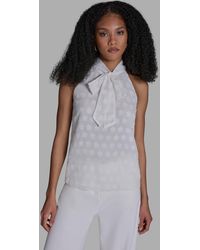 BCBGMAXAZRIA - Tie-neck Sleeveless Blouse - Lyst