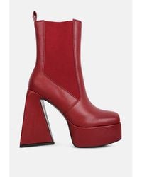 LONDON RAG - Frosty High Platform Block Heel Chelsea Boot - Lyst
