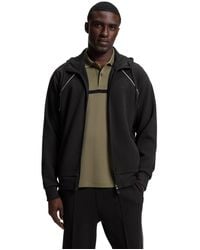 BOSS - Boss By Piping Details Cotton-blend Zip-up Hoodie - Lyst