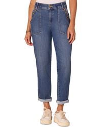 Democracy - "ab" Solution High-rise Buttoned-pocket Rolled-cuff Denim Jeans - Lyst