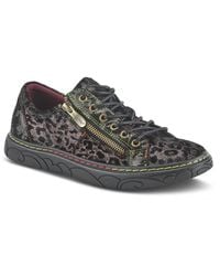 L'ARTISTE - L Artiste S Danli-cheeta Hand Painted Leather Platform Sneakers - Lyst