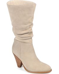 Fergie Fergalicious Boots Ledge Cuffed Tall Shaft Boots in Brown Lyst