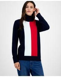 Tommy Hilfiger - Cotton Vertical Stripe Turtleneck Sweater - Lyst