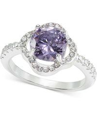 Charter Club - Tone Pave & Purple Cubic Zirconia Flower Ring - Lyst