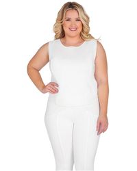 Standards & Practices - Plus Size Ponte Sleeveless Crop Blouse - Lyst