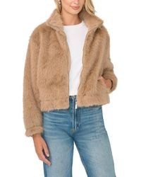 Vince Camuto - Cropped Faux Fur Stand-collar Jacket - Lyst