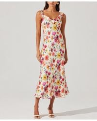 Astr - Zoie Floral Print Sleeveless Midi Dress - Lyst
