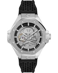 Philipp Plein - Automatic Skeleton Royal Black Silicone Strap Watch 46mm - Lyst