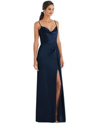 Dessy Collection - Cowl-neck Draped Wrap Maxi Dress - Lyst