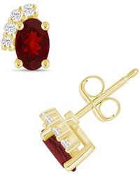 Macy's - Gemstone And Diamond Earrings (1/10 Ct. T.w. - Lyst