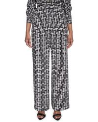 Halston - High-rise Wide-leg Pull-on Pants - Lyst