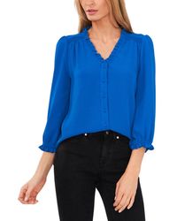 Cece - Ruffled Button-front 3/4-sleeve Blouse - Lyst