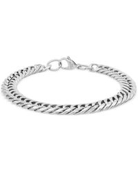 Steeltime - Stainless Steel Cuban Link Chain Bracelet - Lyst
