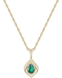 Macy's - Lab-grown & Lab-grown White Sapphire 18" Pendant Necklace - Lyst