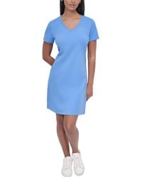 DKNY - Sport Studded-logo V-neck T-shirt Dress - Lyst