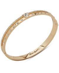 Karl Lagerfeld - Crystal Double-row Bangle Bracelet - Lyst