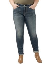 Silver Jeans Co. - Plus Size Girlfriend Mid Rise Skinny Leg Jeans - Lyst