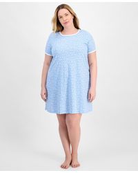 Charter Club - Plus Size Printed Short-sleeve Sleepshirt - Lyst
