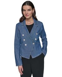 Karl Lagerfeld - Double-breasted Denim Jacket - Lyst