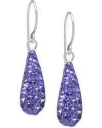 Giani Bernini - Pave Crystal Teardrop Earrings In Sterling Silver. Available In Clear, Black, Blue, Multi, Purple Or Red - Lyst