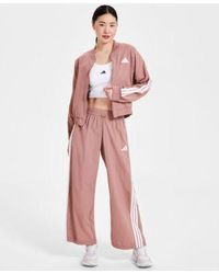 adidas - Cropped Top 3 Stripes Track Jacket Parachute Pants - Lyst